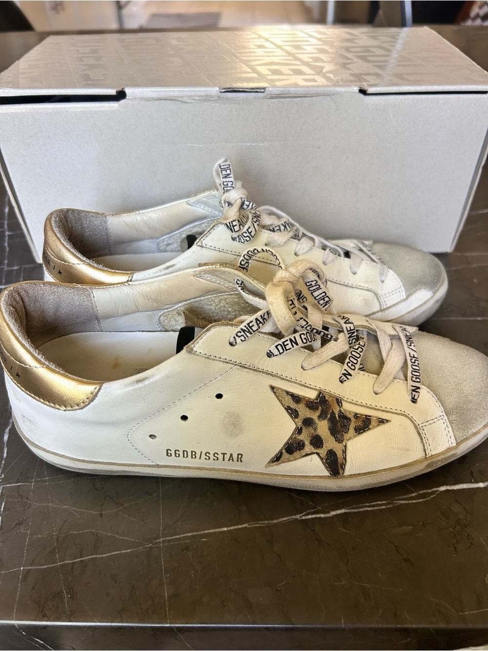 Golden Goose Boxed Sneakers in White with Spotted Detail